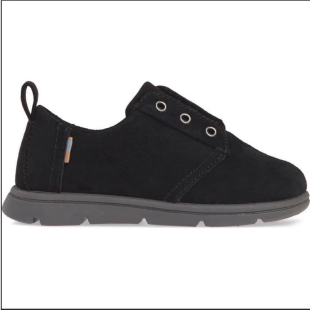 Toms Ivan Black Leather Oxford Sneaker Toddler Boys Size 9 Little Kid NWT Shoes